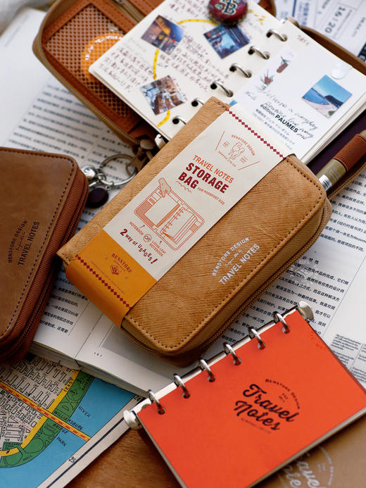 本子事多 便携旅行拉链收纳本 M5A7活页TN护照夹随身手帐集章笔记 商品图6