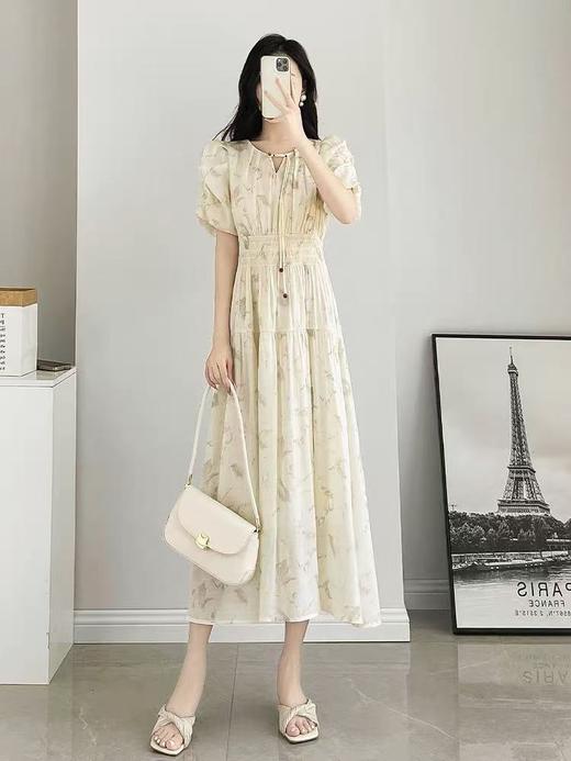中秋大力度清仓~（不支持退）-NO退【MYBL】88L66新中式显瘦茶歇碎花长款连衣裙-喜出 商品图3
