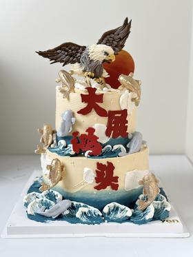 鹏鱼跃海鸿图大展