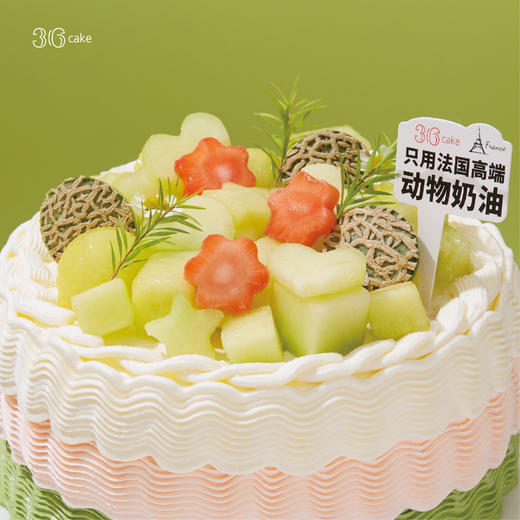 栀子蜜瓜 ‧ 玫珑蜜瓜栀子绿茶奶油蛋糕，可选1.5/2.5/3.5/6磅 商品图1