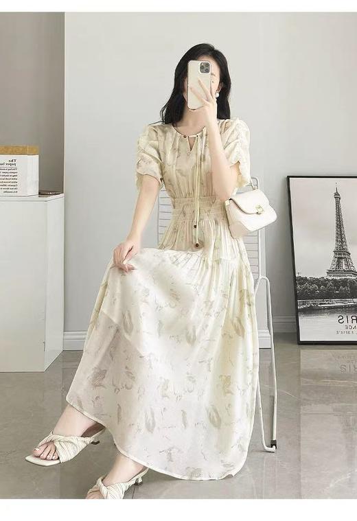 中秋大力度清仓~（不支持退）-NO退【MYBL】88L66新中式显瘦茶歇碎花长款连衣裙-喜出 商品图2