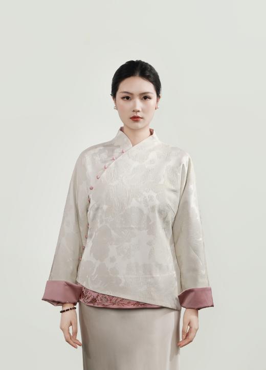 下架|东方境X郭培| 提花刺绣薄棉新中式上衣-白色 商品图0
