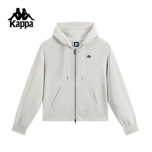 kappa卡帕背靠背2025新款秋季经典纯棉针织开衫连帽卫衣外套女款K0F62MK21 商品图1