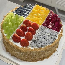圆形水果生日蛋糕 -蛋糕陪你