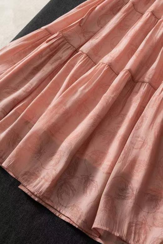 中秋大力度清仓~（不支持退）-NO退【MYBL】8096 新中式粉色暗花蕾丝系带蛋糕裙连衣裙-喜出 商品图3