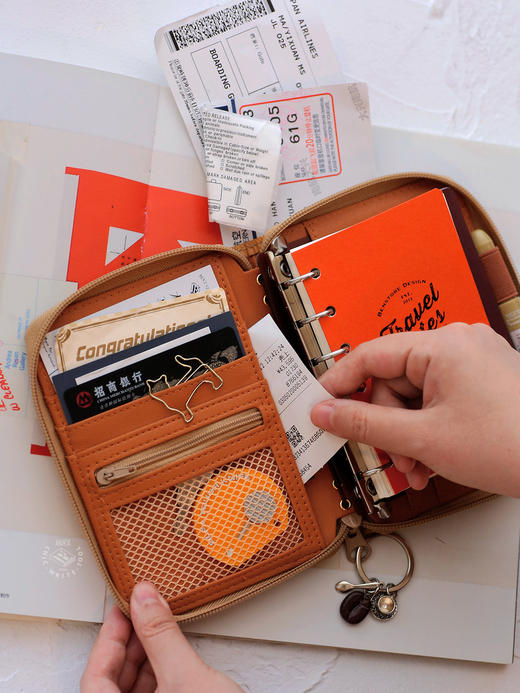 本子事多 便携旅行拉链收纳本 M5A7活页TN护照夹随身手帐集章笔记 商品图5