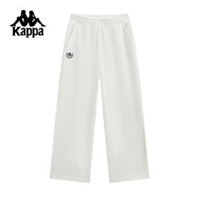 Kappa卡帕背靠背运动长裤女2025新款秋季休闲直筒裤纯棉刺绣裤子K0F62AK01