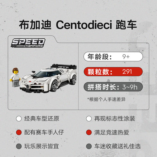 乐高LEGO 布加迪 Centodieci 超级跑车LEGC77240 商品图1