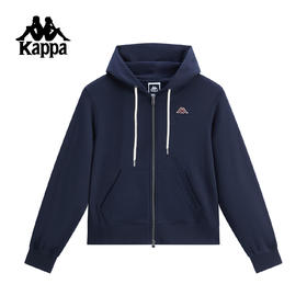 kappa卡帕背靠背2025新款秋季经典纯棉针织开衫连帽卫衣外套女款K0F62MK21