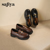 Safiya/索菲娅2025复古秋叶扣增高不累脚百搭粗跟英伦乐福鞋SFD3112114 商品缩略图8