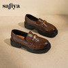Safiya/索菲娅2025复古秋叶扣增高不累脚百搭粗跟英伦乐福鞋SFD3112114 商品缩略图7