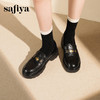 Safiya/索菲娅2025复古秋叶扣增高不累脚百搭粗跟英伦乐福鞋SFD3112114 商品缩略图5
