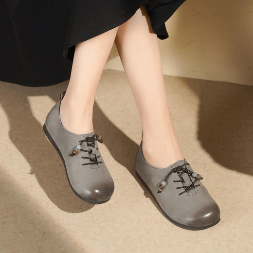 【秋季新款】西村名物2025年秋季新款薄底防滑平跟软底舒适乐福鞋休闲鞋T25CM30771 商品图2