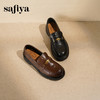 Safiya/索菲娅2025复古秋叶扣增高不累脚百搭粗跟英伦乐福鞋SFD3112114 商品缩略图12