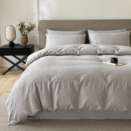 自然醒A类60支加厚长绒棉全棉立体提花轻奢四件套HS 商品图2