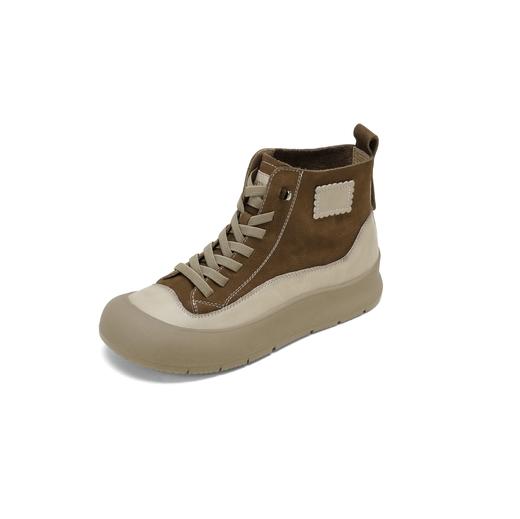 【秋季新款】西村名物2025年秋季新款厚底防滑平跟软底舒适高帮板鞋X25DS48471 商品图2