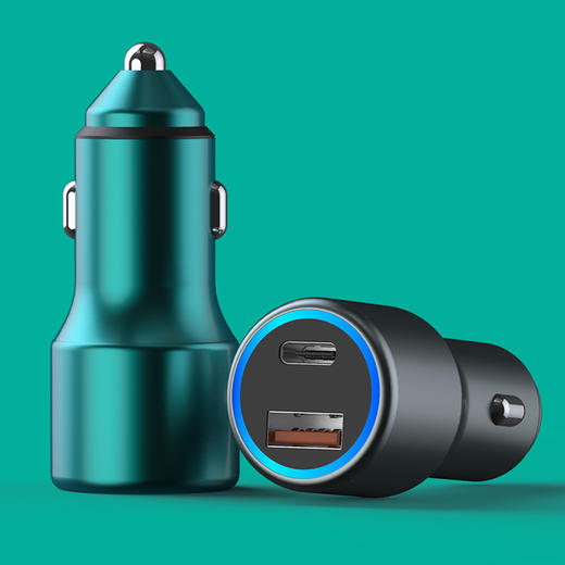 严选【金属多兼容车载充电器】100W+20W双口PD快充适用华为平果米荣耀PO车充1个 商品图2
