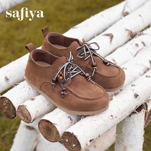 Safiya/索菲娅2025复古反绒串珠系带深口百搭休闲软底勃肯单鞋SFD3112078 商品图1