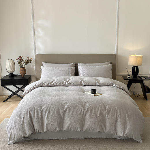 自然醒A类60支加厚长绒棉全棉立体提花轻奢四件套HS 商品图1