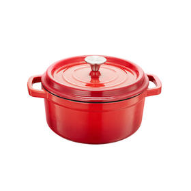 炊大皇传家40铸铁珐琅汤锅（中国红22）JDH22-1