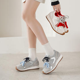 【秋季新款】西村名物2025年秋季新款厚底防滑平跟软底舒适休闲鞋德训鞋运动鞋T25CM31511