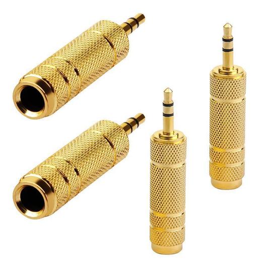 严选镀金3.5公转6.35母转接头音频插头麦克风话筒大转小双声道转换头1个 商品图1