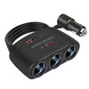 严选【多功能车充黑色】车载一拖三点烟器pd快充usb+typec汽车智能充电器-1个 商品缩略图1