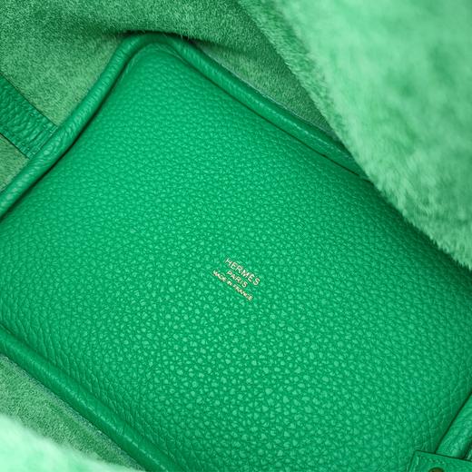HERMES 爱马仕 Picotin Lock 18 菜篮子 水桶包Maurice小公牛皮金扣手提包碧玉色Y刻 商品图2