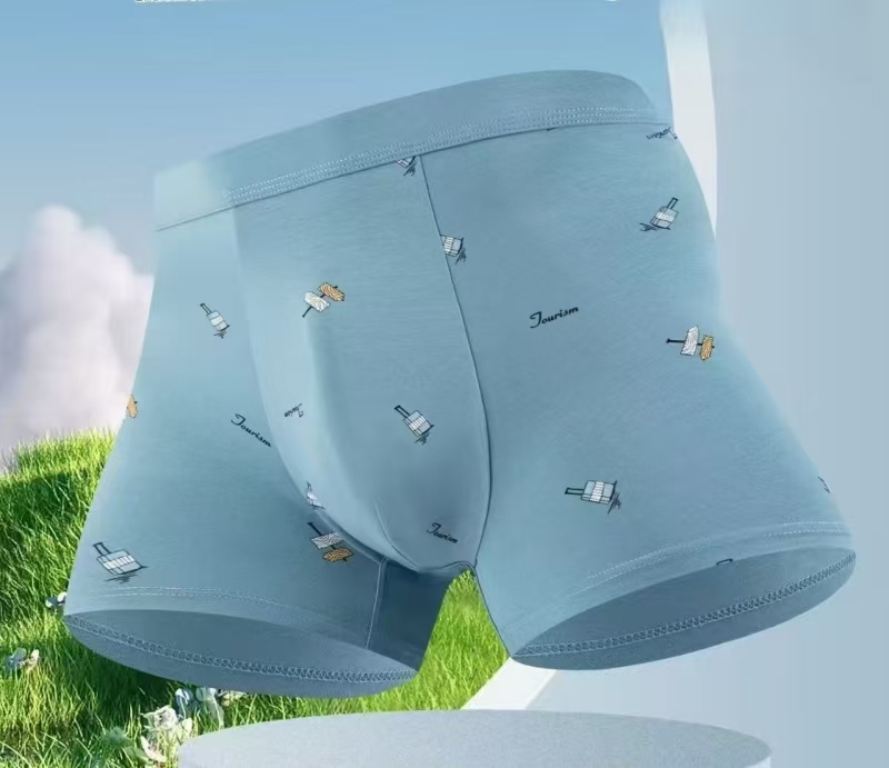 MH竹纤维男士印花平角内裤31370