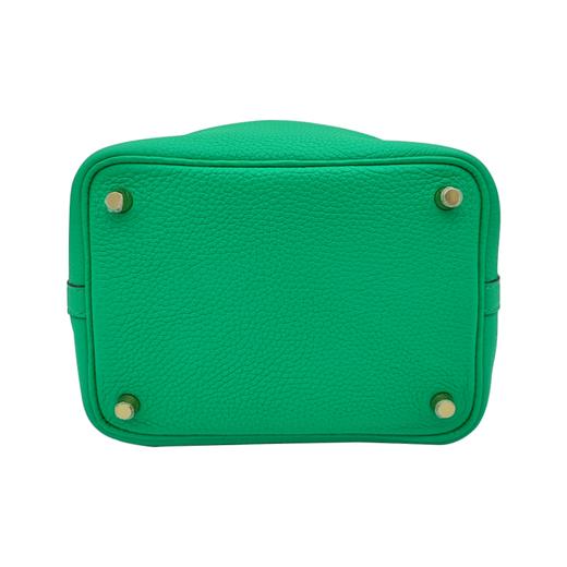 HERMES 爱马仕 Picotin Lock 18 菜篮子 水桶包Maurice小公牛皮金扣手提包碧玉色Y刻 商品图4