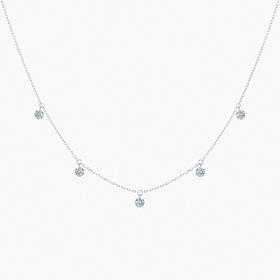 订购8周到｜La Brune et La Blonde-360°-5 Diamonds-18K白金 0.35克拉钻石 项链［法国设计师］