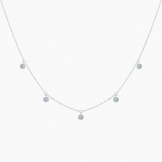 订购8周到｜La Brune et La Blonde-360°-5 Diamonds-18K白金 0.35克拉钻石 项链［法国设计师］ 商品图0