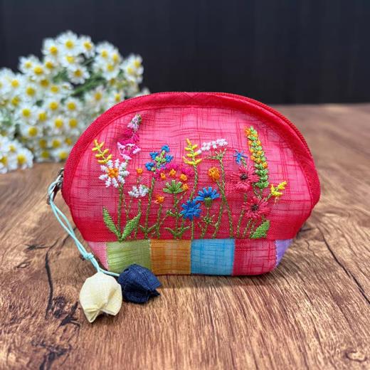 ZL民族文创韩式绣花竹节纱手工多功能包 商品图6