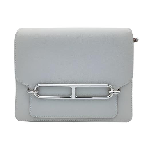 HERMES 爱马仕 Roulis 23 猪鼻子包 Evercolor小牛皮 银扣 单肩斜挎包 女款 80 Gris Perle珍珠灰  Z刻 商品图1