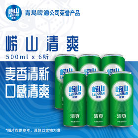 【6罐分享装】青岛啤酒崂山啤酒 啤酒 8°P 清爽啤酒500ml*6罐