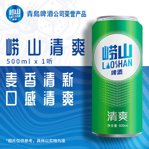 青岛啤酒崂山啤酒 冰镇常温啤酒 8°P 清爽啤酒500ml/听 商品图0