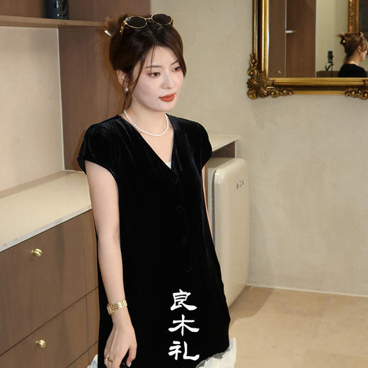 【不退不换】良木礼丝绒花朵裙（X7272） 商品图1