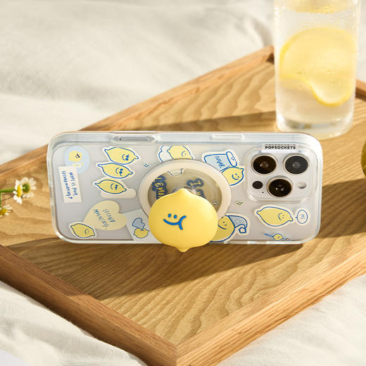 【完美一日】戳戳小柠檬 泡泡骚 x Second Morning早安柠檬 POPGRIP手机粘贴式气囊支架 Popout异形系列 黄色 商品图1