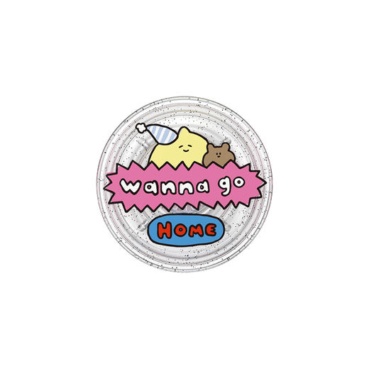 【完美一日】懒懒柠檬 泡泡骚 x Second Morning 早安柠檬 POPGRIP手机粘贴式气囊支架Glitter闪粉亮片 撞色 商品图2