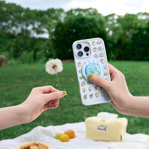 【完美一日】吹吹蒲公英 泡泡骚 x Second Morning 早安柠檬 POPGRIP手机粘贴式气囊支架Airbag软垫系列 蓝色 商品图1