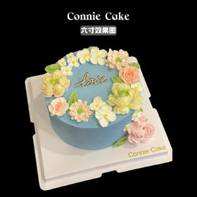 莫兰迪蓝 × 巧克力花蛋糕