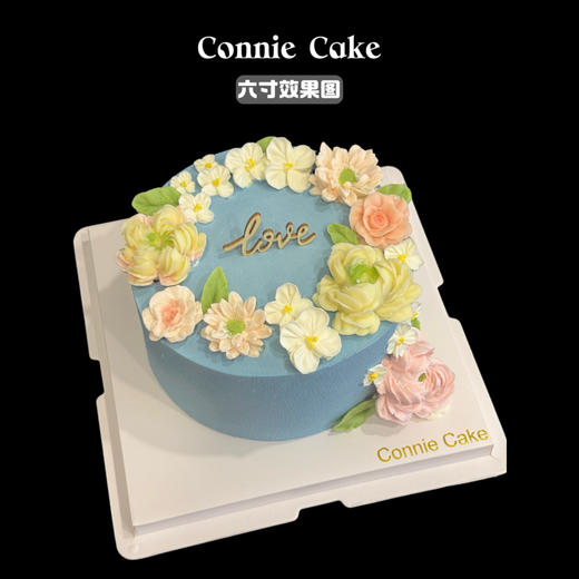 莫兰迪蓝 × 巧克力花蛋糕 商品图0