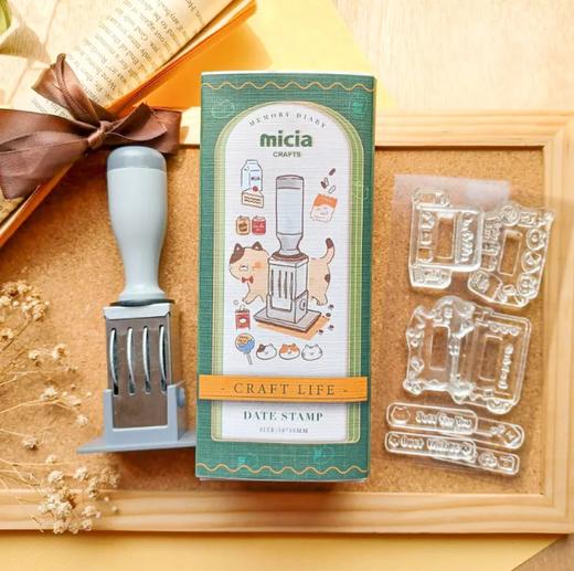 micia美日 辦公室貓貓替換式日付日期印章 商品图0