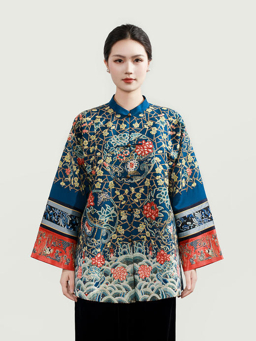 下架|盛唐牡丹大师系列 | 满打籽双挽袖冰裂梅花纹手绣吉服外套(盛唐牡丹与非遗传承人王小潇联名作品) 商品图2