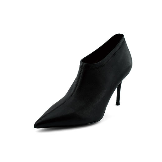 Westory极简弹力皮尖头高跟踝靴通勤百搭单鞋W25CM76551 商品图1