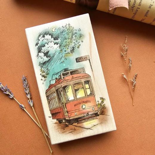 micia美日 夜間速寫電車 楓木印章 商品图0