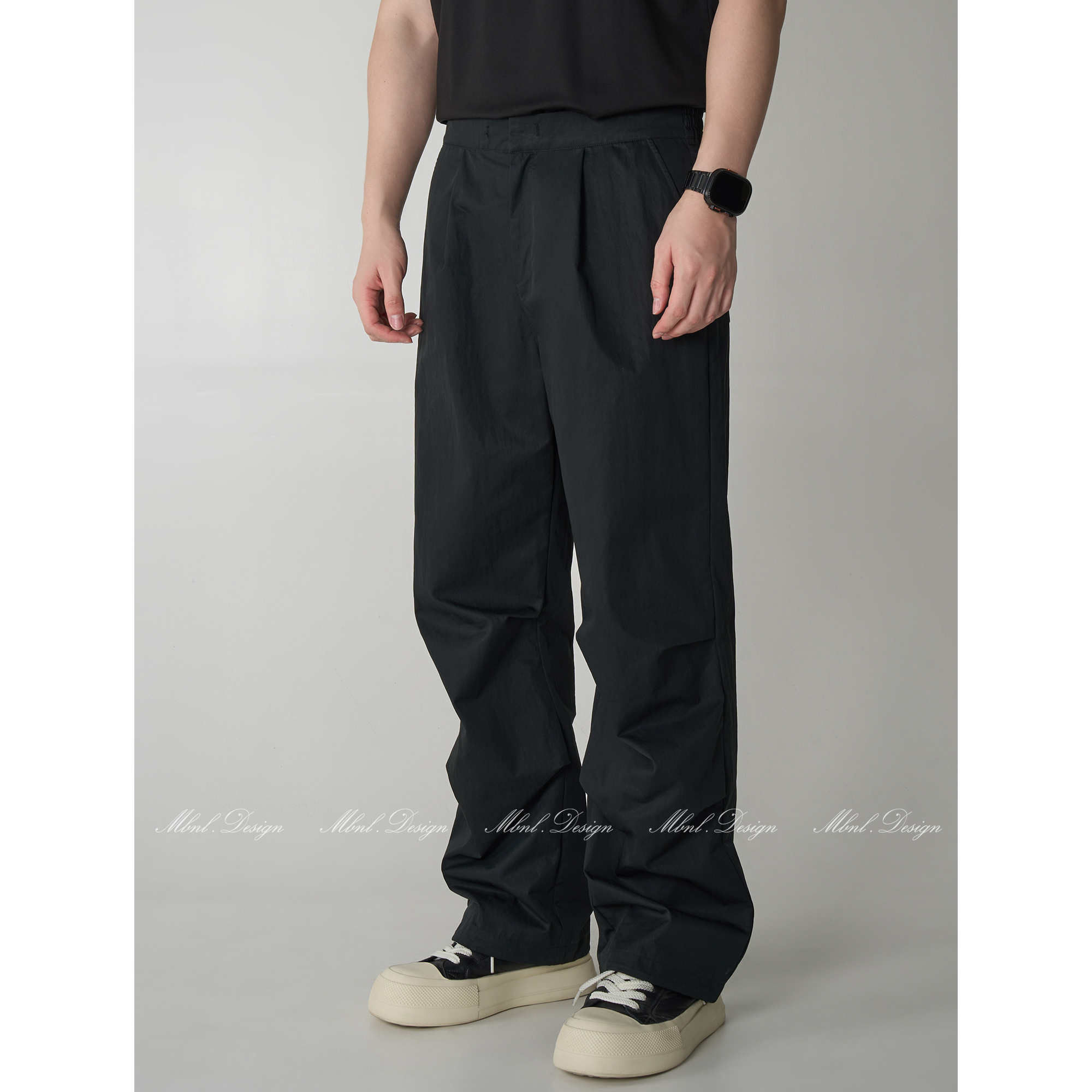 「轻便工装风」秦磊男装抽绳裤口宽松阔腿褶皱长裤LL-LKZ2025商品图1