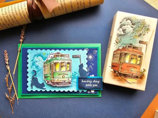 micia美日 夜間速寫電車 楓木印章 商品图2