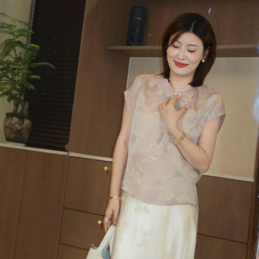 【不退不换】良木礼真丝小衫（X7216） 商品图1