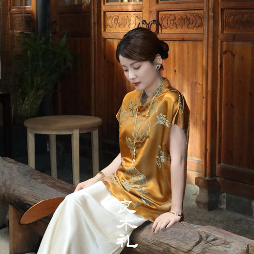 【预售7天】良木礼真丝上衣（X7398） 商品图0